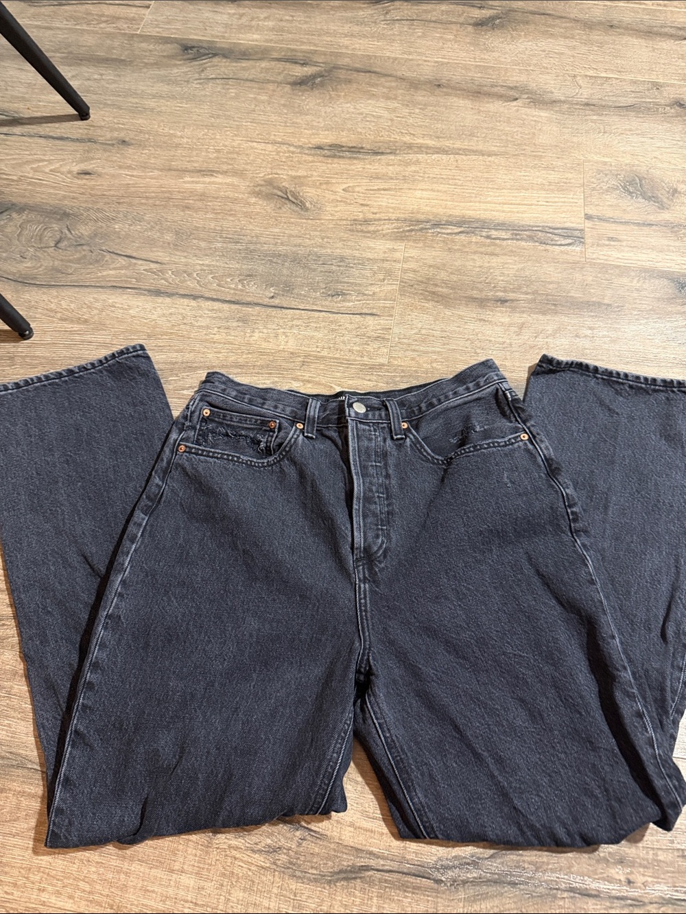 Denim Forum Black Wide Leg High-Rise Jeans